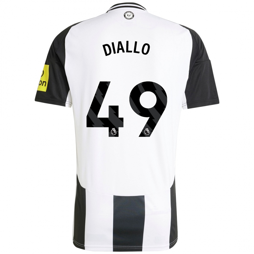 Criança Camisola Amadou Diallo #49 Preto Branco Principal 2024/25 Camisa Brasil