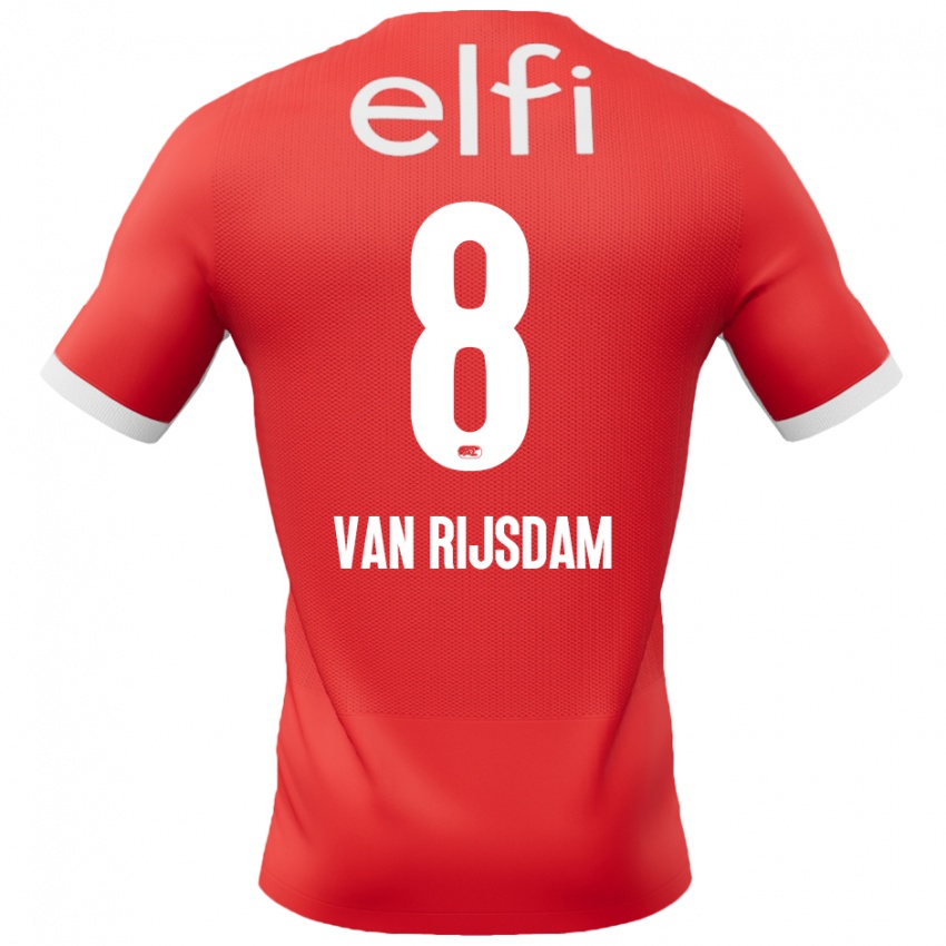 Criança Camisola Julian Van Rijsdam #8 Branco Vermelho Principal 2024/25 Camisa Brasil