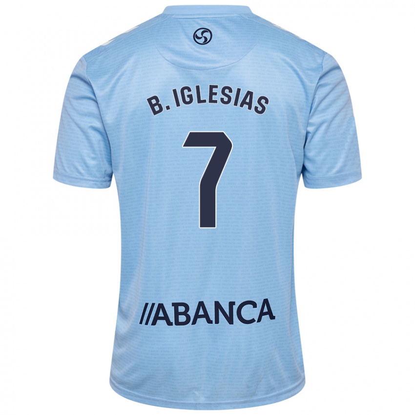 Criança Camisola Borja Iglesias #7 Celeiro Azul Principal 2024/25 Camisa Brasil