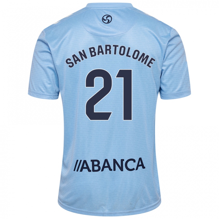 Criança Camisola Víctor San Bartolomé #21 Celeiro Azul Principal 2024/25 Camisa Brasil