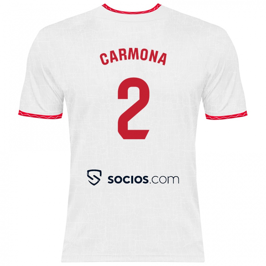 Criança Camisola José Ángel Carmona #2 Vermelho Branco Principal 2024/25 Camisa Brasil