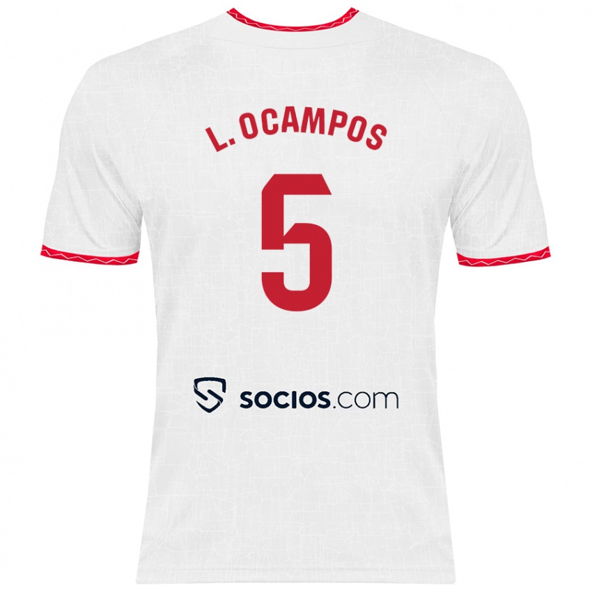 Criança Camisola Lucas Ocampos #5 Vermelho Branco Principal 2024/25 Camisa Brasil