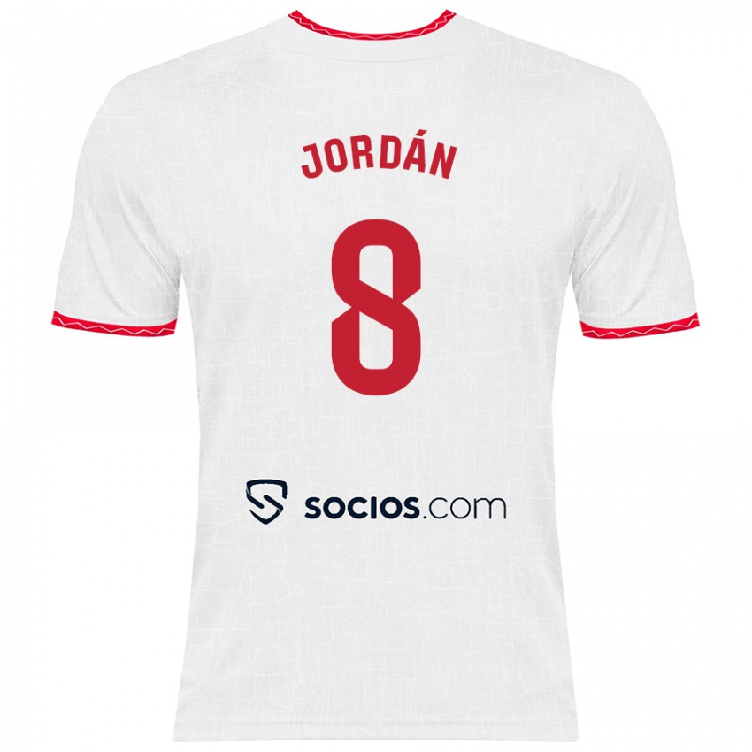 Criança Camisola Joan Jordán #8 Vermelho Branco Principal 2024/25 Camisa Brasil