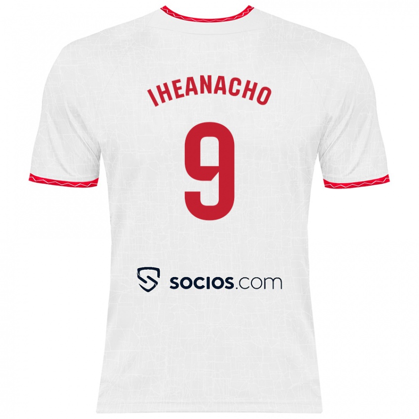 Criança Camisola Kelechi Iheanacho #9 Vermelho Branco Principal 2024/25 Camisa Brasil