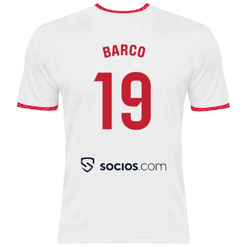 Criança Camisola Valentin Barco #19 Vermelho Branco Principal 2024/25 Camisa Brasil