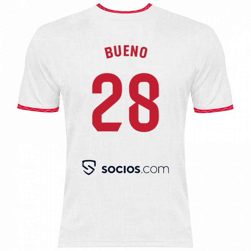 Criança Camisola Manu Bueno #28 Vermelho Branco Principal 2024/25 Camisa Brasil