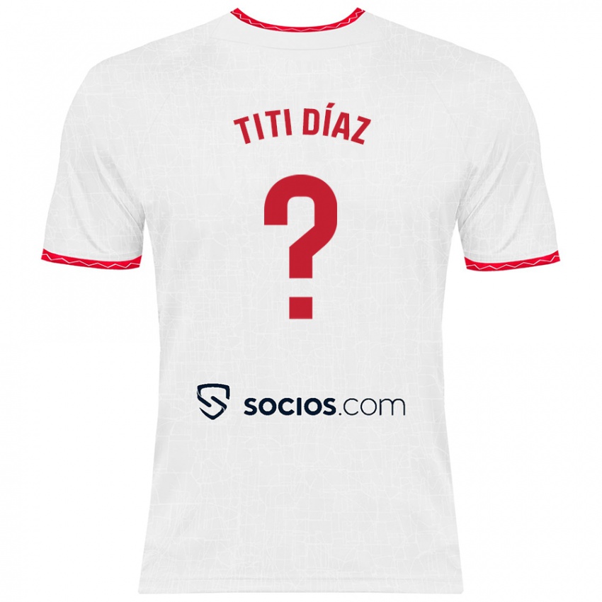 Criança Camisola Titi Díaz #0 Vermelho Branco Principal 2024/25 Camisa Brasil