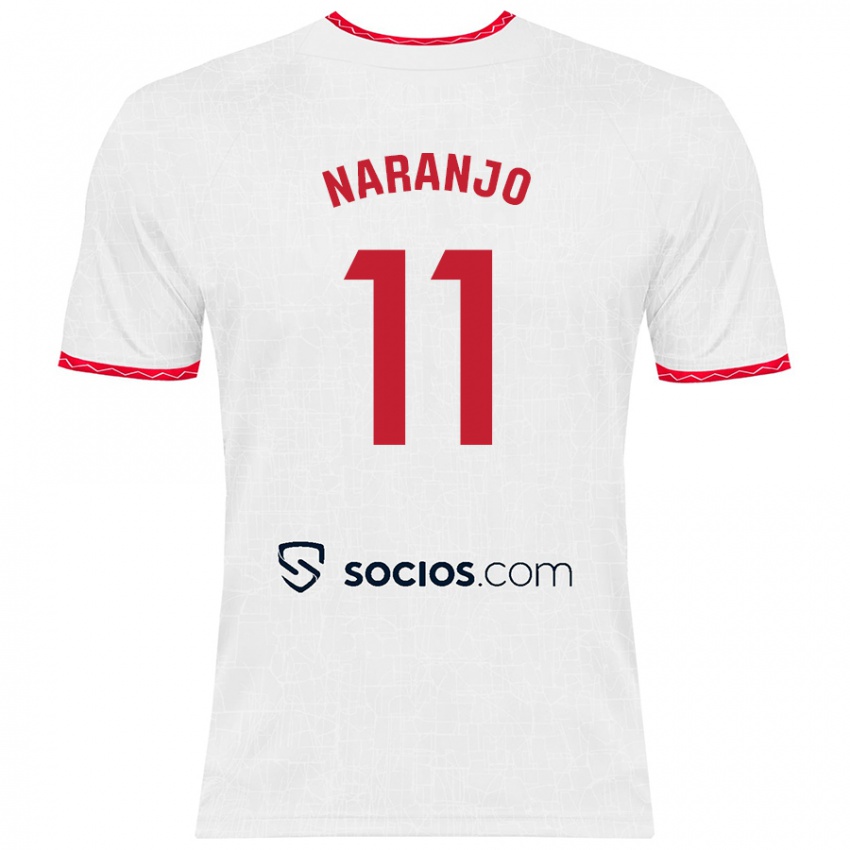 Criança Camisola Mario Naranjo #11 Vermelho Branco Principal 2024/25 Camisa Brasil