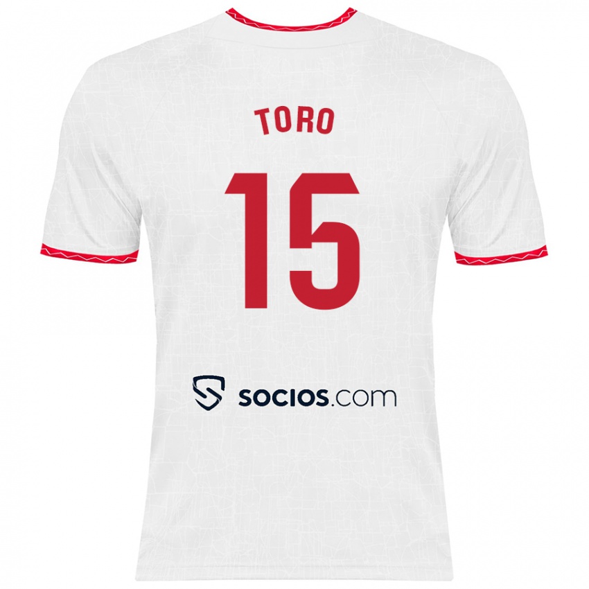 Criança Camisola Juanan Toro #15 Vermelho Branco Principal 2024/25 Camisa Brasil