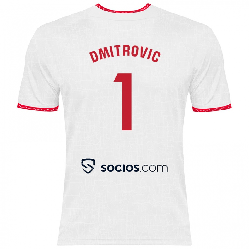 Criança Camisola Marko Dmitrović #1 Vermelho Branco Principal 2024/25 Camisa Brasil