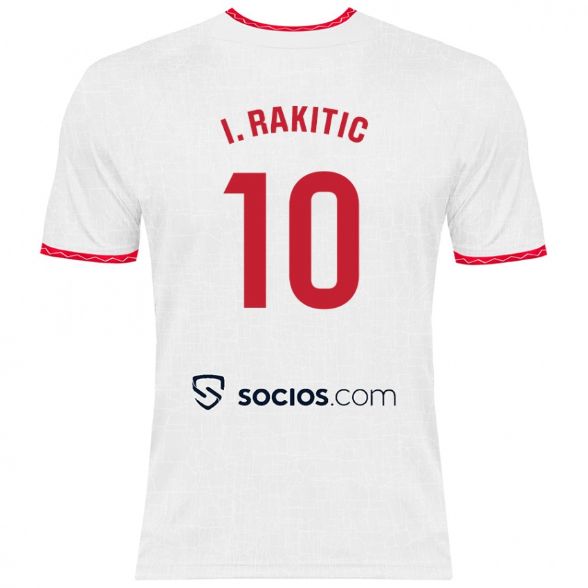 Criança Camisola Ivan Rakitic #10 Vermelho Branco Principal 2024/25 Camisa Brasil