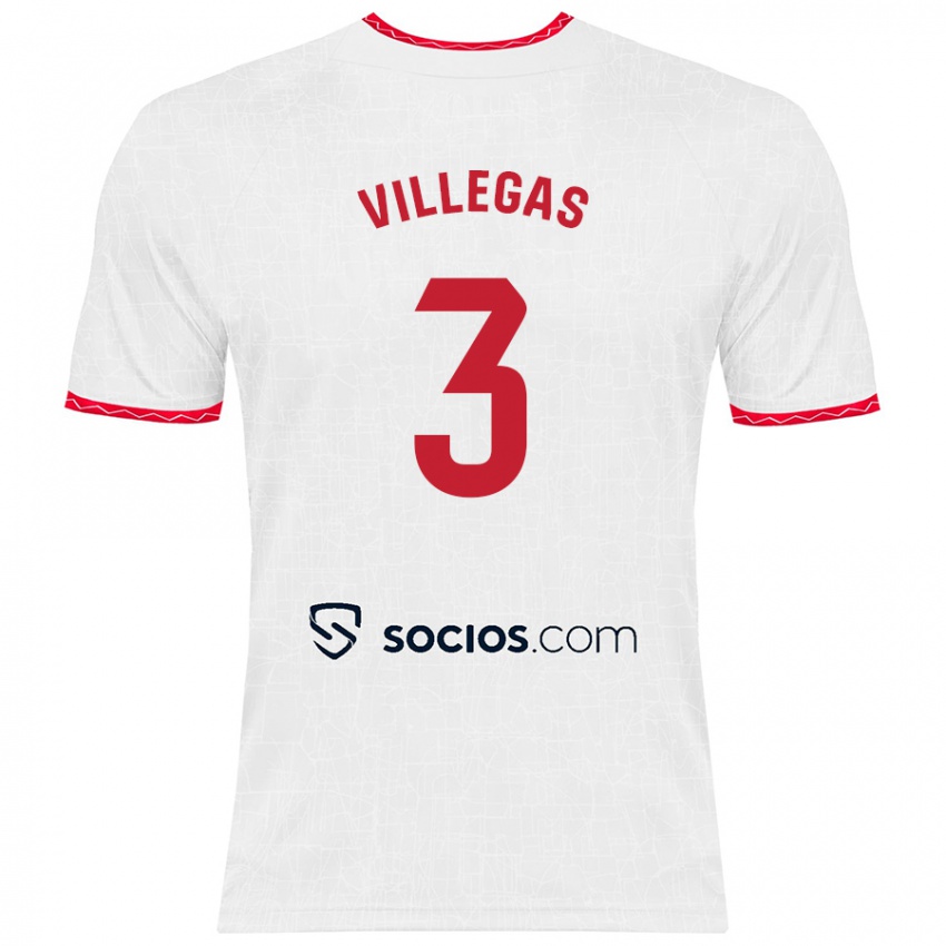 Criança Camisola Juancho Villegas #3 Vermelho Branco Principal 2024/25 Camisa Brasil