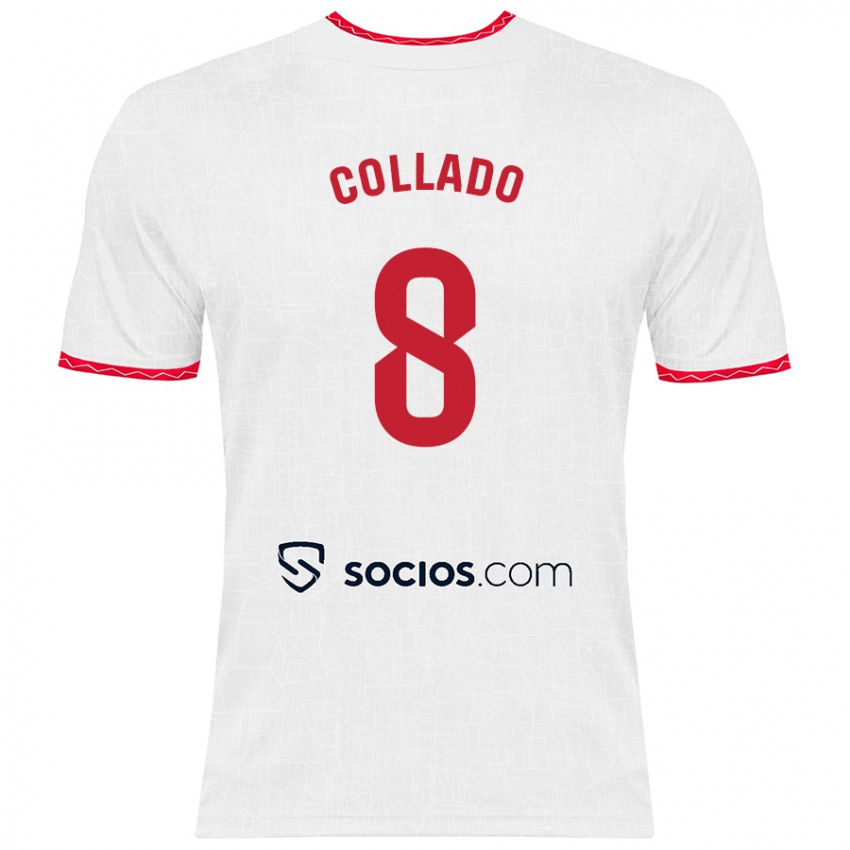 Criança Camisola Alberto Collado #8 Vermelho Branco Principal 2024/25 Camisa Brasil