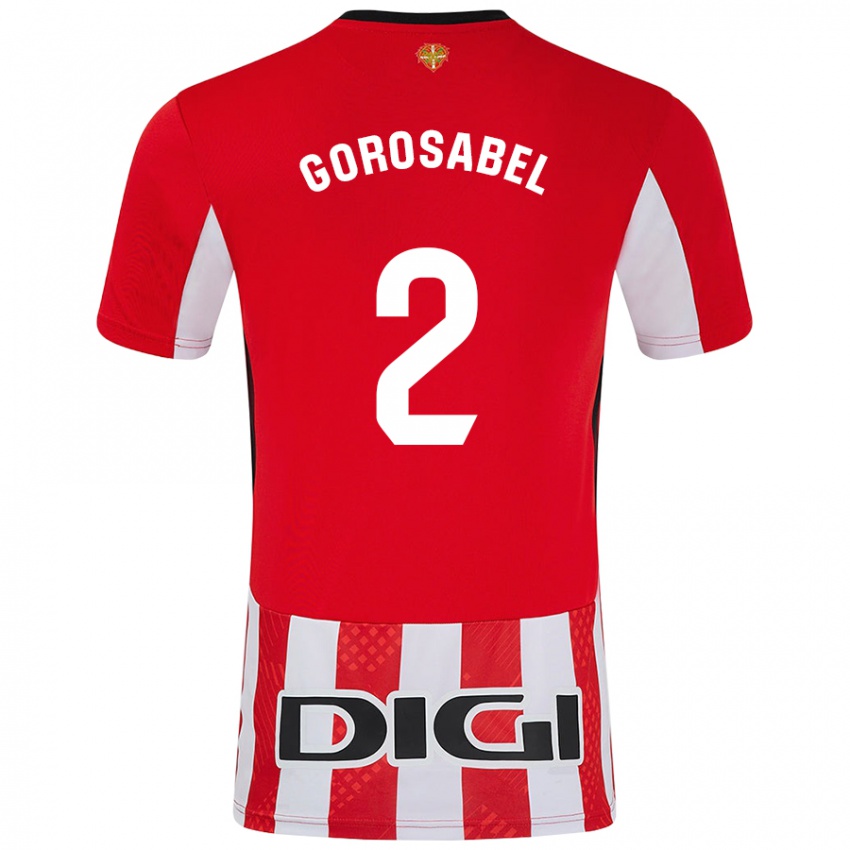 Criança Camisola Andoni Gorosabel #2 Branco Vermelho Principal 2024/25 Camisa Brasil