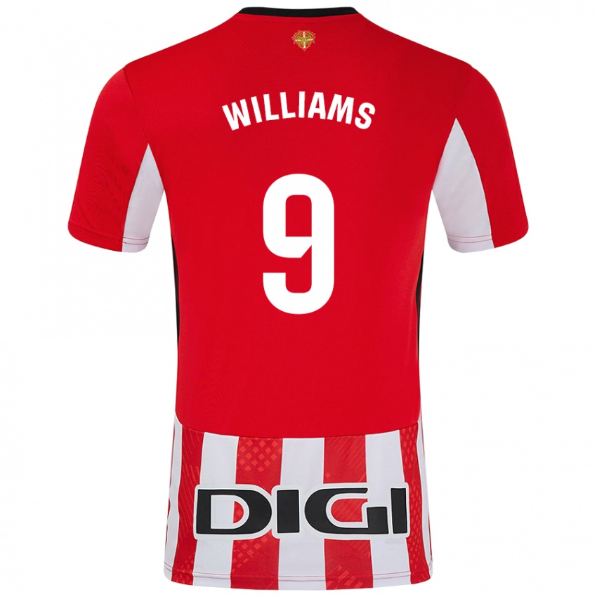 Criança Camisola Iñaki Williams #9 Branco Vermelho Principal 2024/25 Camisa Brasil