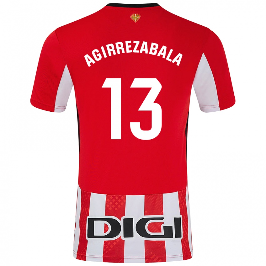 Criança Camisola Julen Agirrezabala #13 Branco Vermelho Principal 2024/25 Camisa Brasil