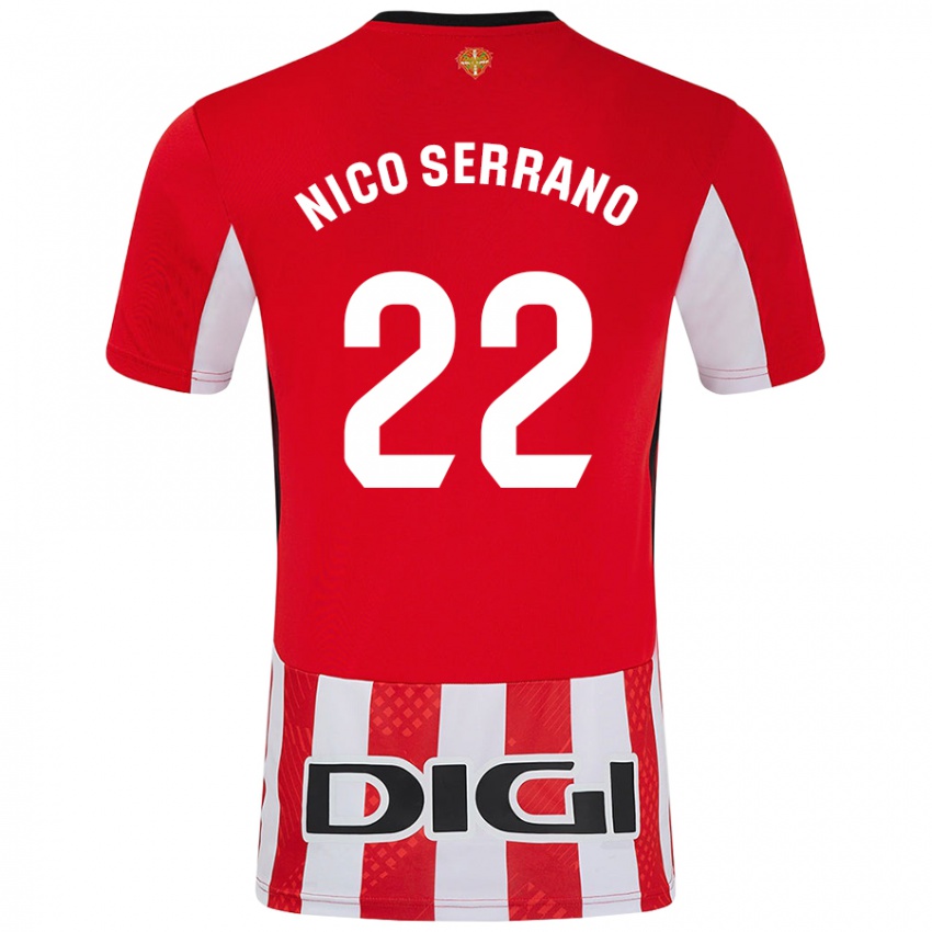 Criança Camisola Nico Serrano #22 Branco Vermelho Principal 2024/25 Camisa Brasil