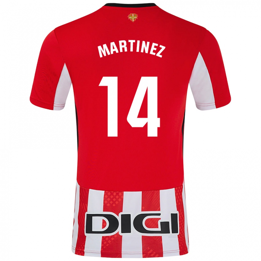 Criança Camisola Pablo Martínez #14 Branco Vermelho Principal 2024/25 Camisa Brasil