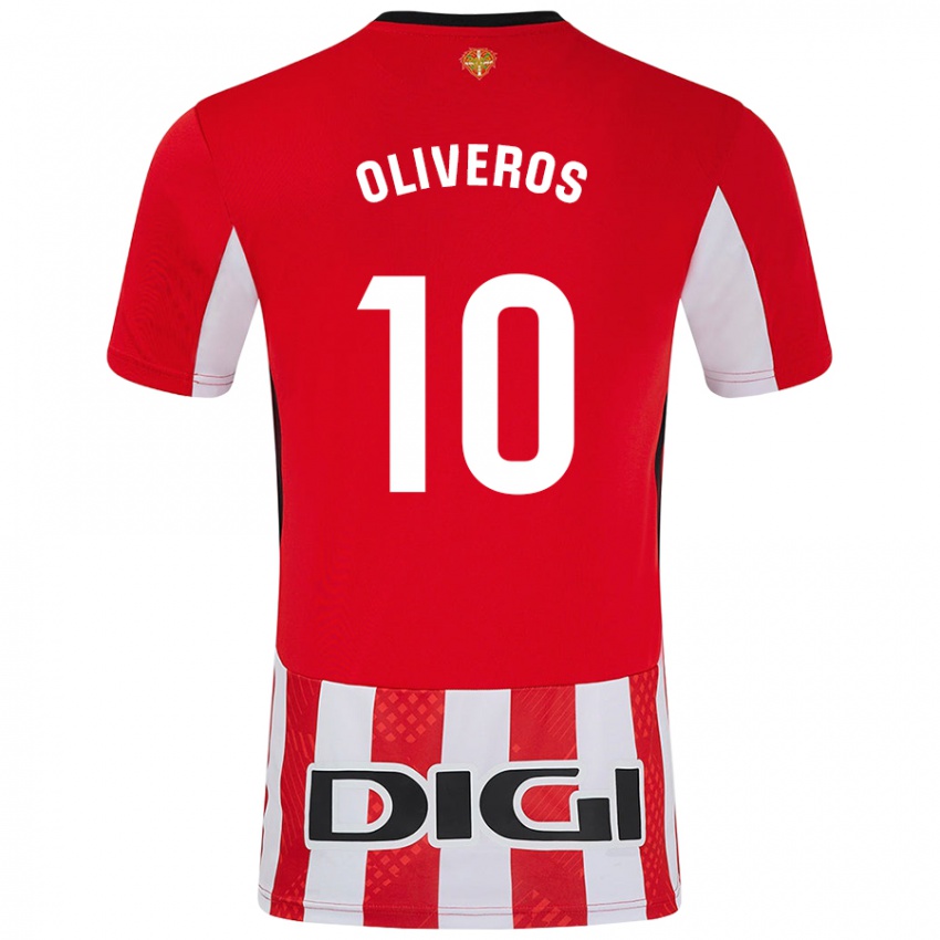 Criança Camisola Aimar Oliveros #10 Branco Vermelho Principal 2024/25 Camisa Brasil