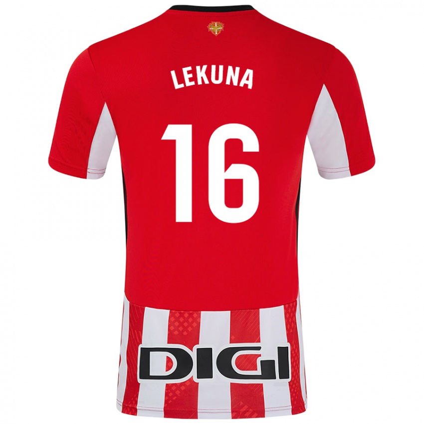 Criança Camisola Adrián Lekuna #16 Branco Vermelho Principal 2024/25 Camisa Brasil