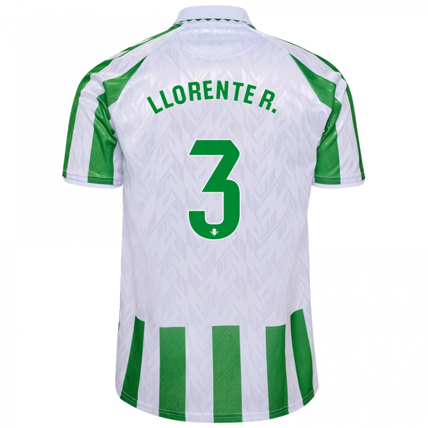 Criança Camisola Diego Llorente #3 Riscas Brancas Verdes Principal 2024/25 Camisa Brasil