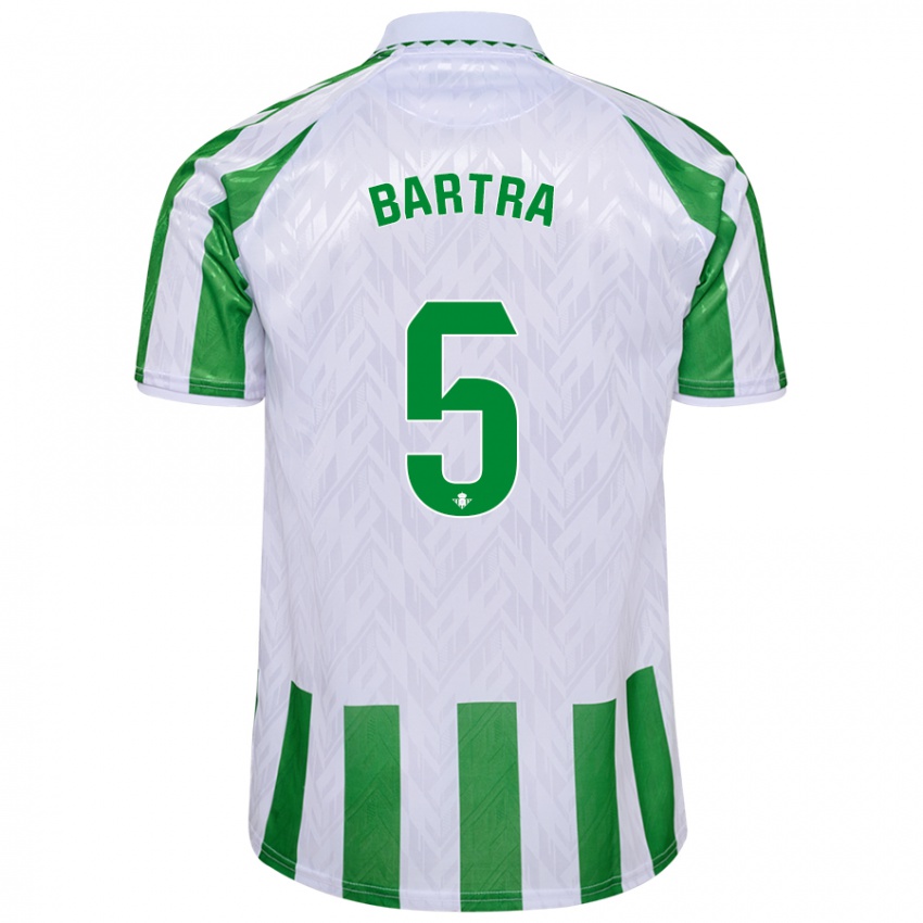 Criança Camisola Marc Bartra #5 Riscas Brancas Verdes Principal 2024/25 Camisa Brasil