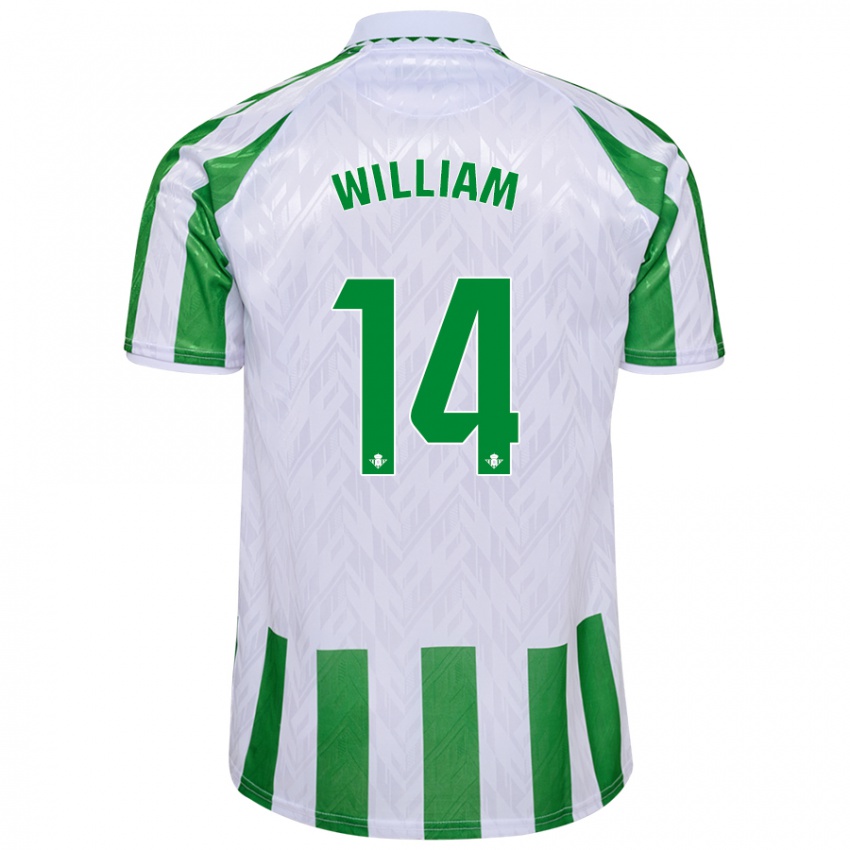 Criança Camisola William Carvalho #14 Riscas Brancas Verdes Principal 2024/25 Camisa Brasil