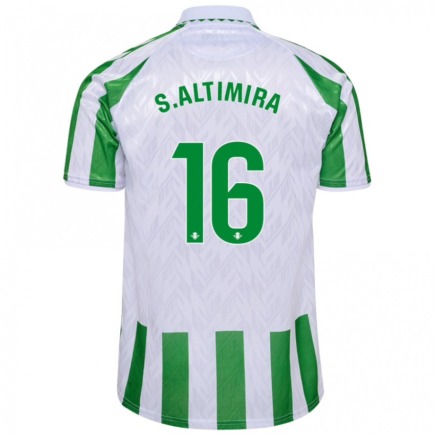 Criança Camisola Sergi Altimira #16 Riscas Brancas Verdes Principal 2024/25 Camisa Brasil