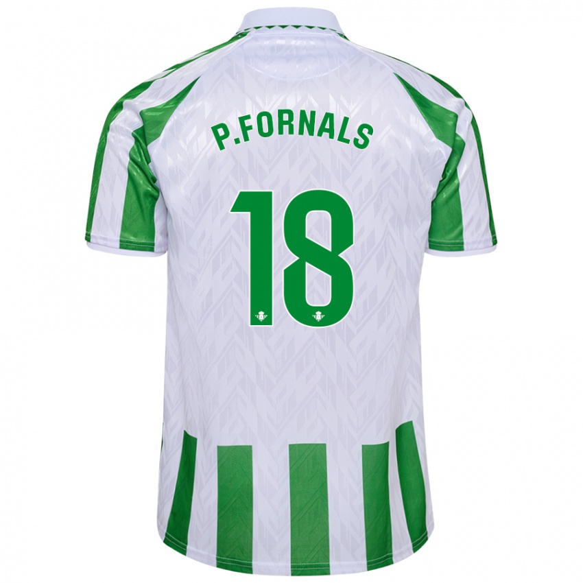 Criança Camisola Pablo Fornals #18 Riscas Brancas Verdes Principal 2024/25 Camisa Brasil