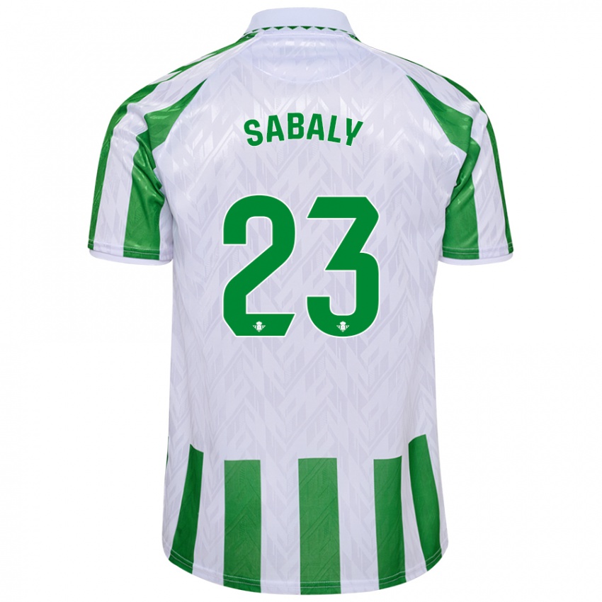 Criança Camisola Youssouf Sabaly #23 Riscas Brancas Verdes Principal 2024/25 Camisa Brasil