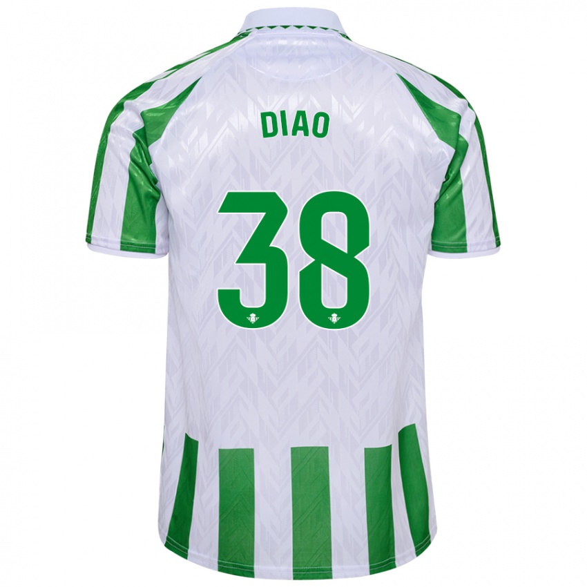 Criança Camisola Assane Diao #38 Riscas Brancas Verdes Principal 2024/25 Camisa Brasil