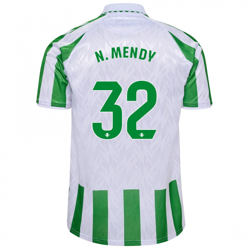 Criança Camisola Nobel Mendy #32 Riscas Brancas Verdes Principal 2024/25 Camisa Brasil