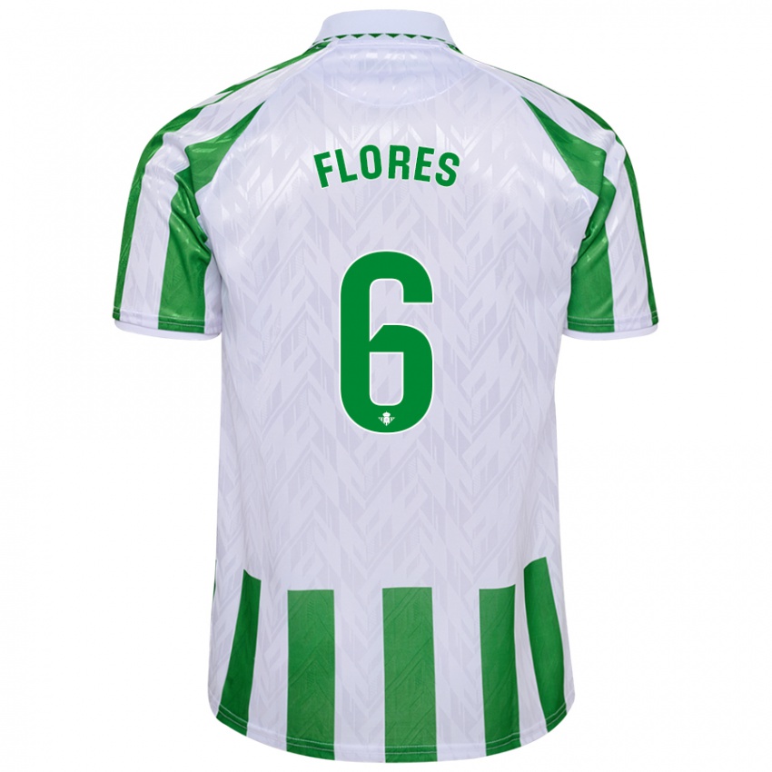 Criança Camisola Mateo Flores #6 Riscas Brancas Verdes Principal 2024/25 Camisa Brasil