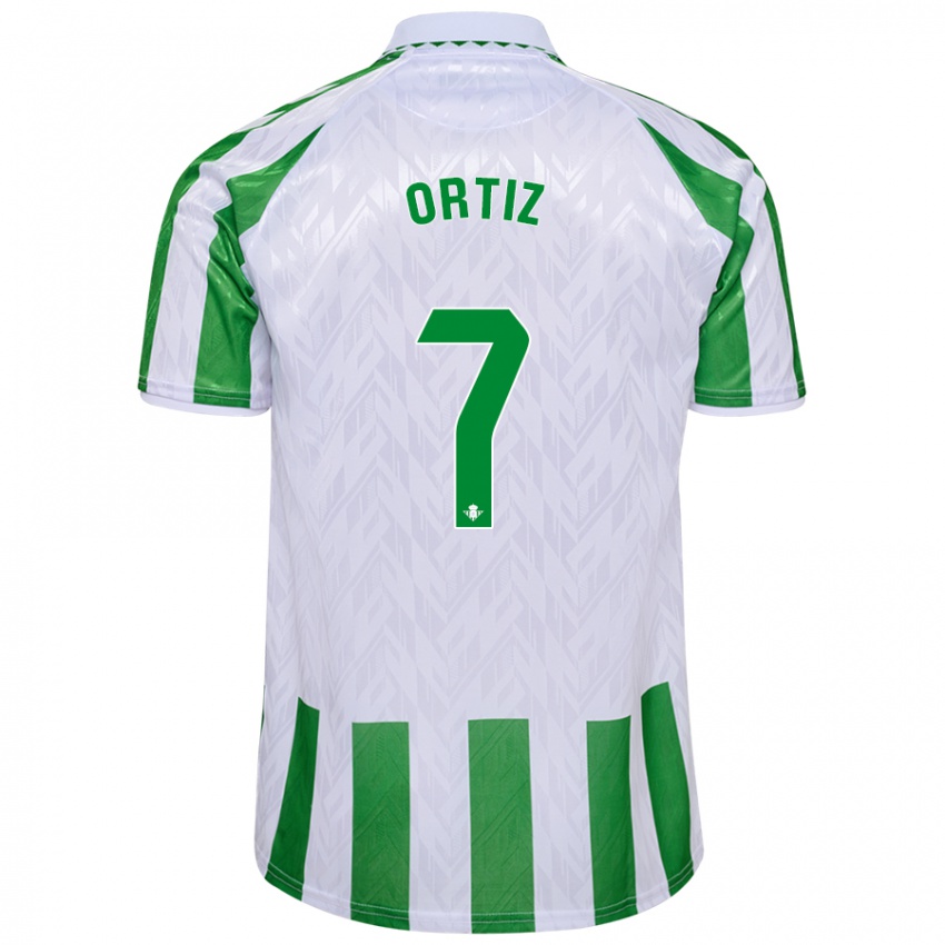 Criança Camisola Ángel Ortiz #7 Riscas Brancas Verdes Principal 2024/25 Camisa Brasil