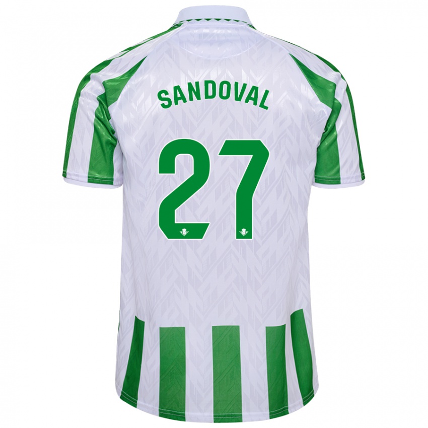 Criança Camisola Keimer Sandoval #27 Riscas Brancas Verdes Principal 2024/25 Camisa Brasil