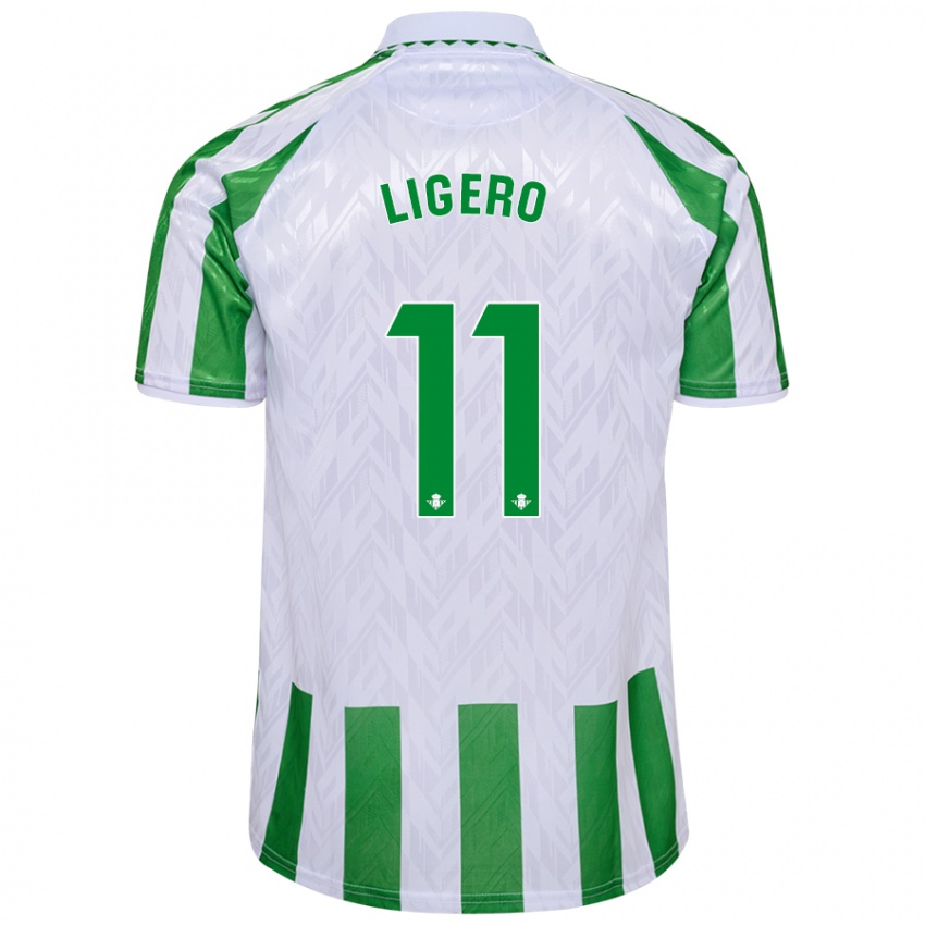 Criança Camisola Nuria Ligero #11 Riscas Brancas Verdes Principal 2024/25 Camisa Brasil