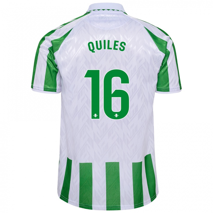 Criança Camisola Violeta García Quiles #16 Riscas Brancas Verdes Principal 2024/25 Camisa Brasil