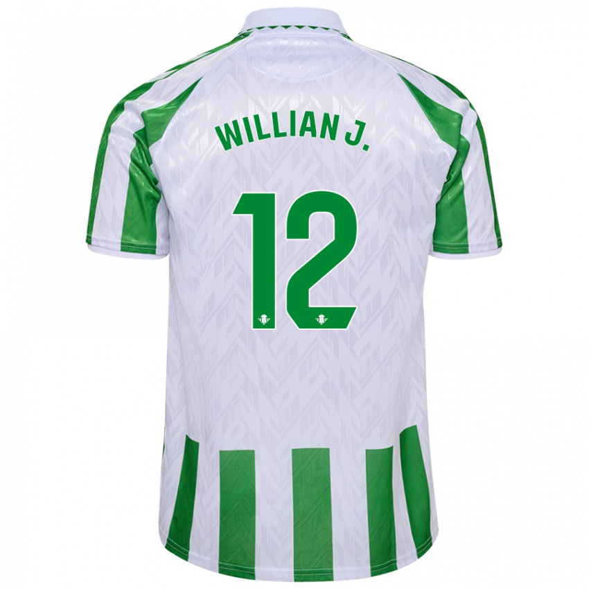 Criança Camisola Willian José #12 Riscas Brancas Verdes Principal 2024/25 Camisa Brasil