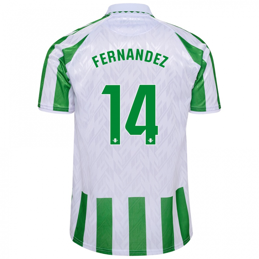 Criança Camisola Quique Fernández #14 Riscas Brancas Verdes Principal 2024/25 Camisa Brasil