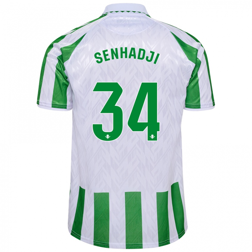 Criança Camisola Yanis Senhadji #34 Riscas Brancas Verdes Principal 2024/25 Camisa Brasil