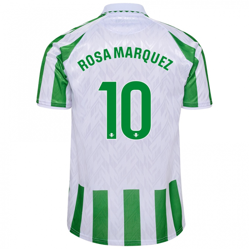 Criança Camisola Rosa Márquez Baena #10 Riscas Brancas Verdes Principal 2024/25 Camisa Brasil