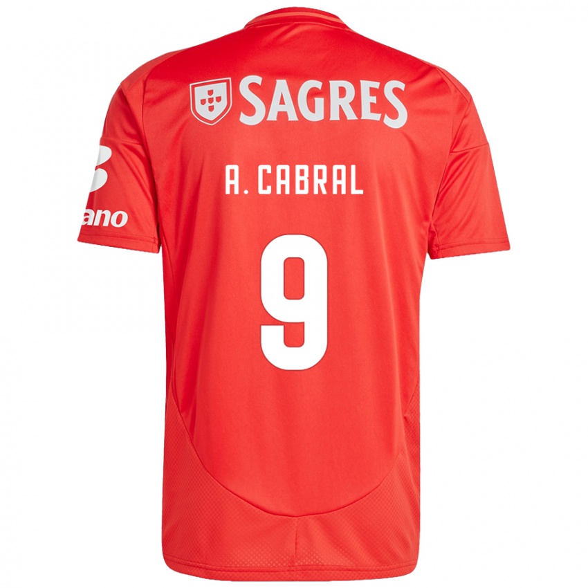 Criança Camisola Arthur Cabral #9 Vermelho Branco Principal 2024/25 Camisa Brasil