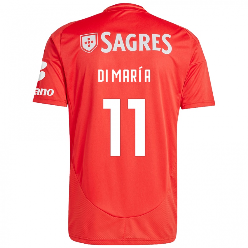 Criança Camisola Angel Di Maria #11 Vermelho Branco Principal 2024/25 Camisa Brasil