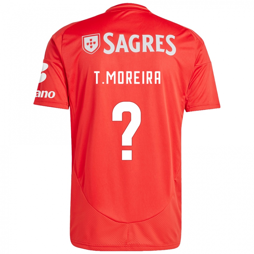 Criança Camisola Tomás Moreira #0 Vermelho Branco Principal 2024/25 Camisa Brasil