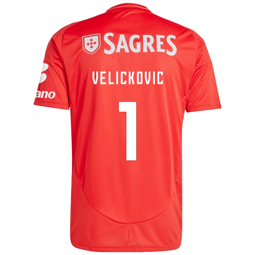 Criança Camisola Luka Velickovic #1 Vermelho Branco Principal 2024/25 Camisa Brasil