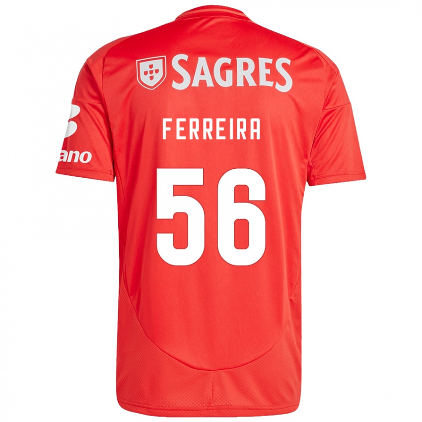 Criança Camisola Martim Ferreira #56 Vermelho Branco Principal 2024/25 Camisa Brasil