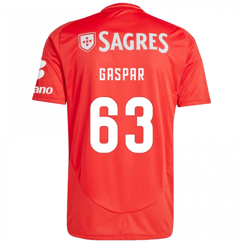 Criança Camisola Guilherme Gaspar #63 Vermelho Branco Principal 2024/25 Camisa Brasil