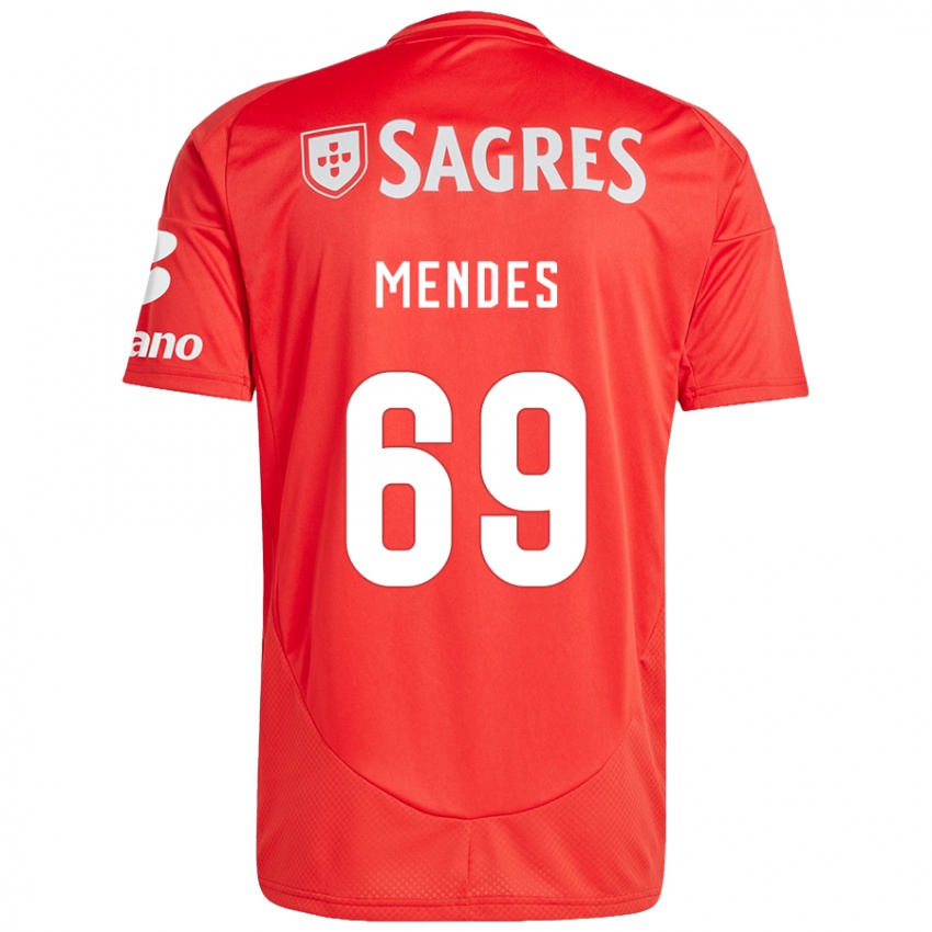 Criança Camisola Vladimir Mendes #69 Vermelho Branco Principal 2024/25 Camisa Brasil