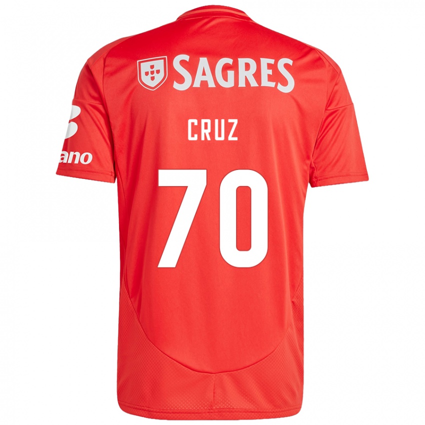 Criança Camisola Filipe Cruz #70 Vermelho Branco Principal 2024/25 Camisa Brasil