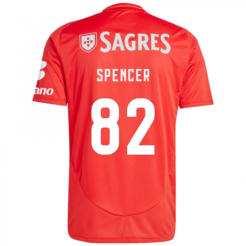 Criança Camisola Diogo Spencer #82 Vermelho Branco Principal 2024/25 Camisa Brasil